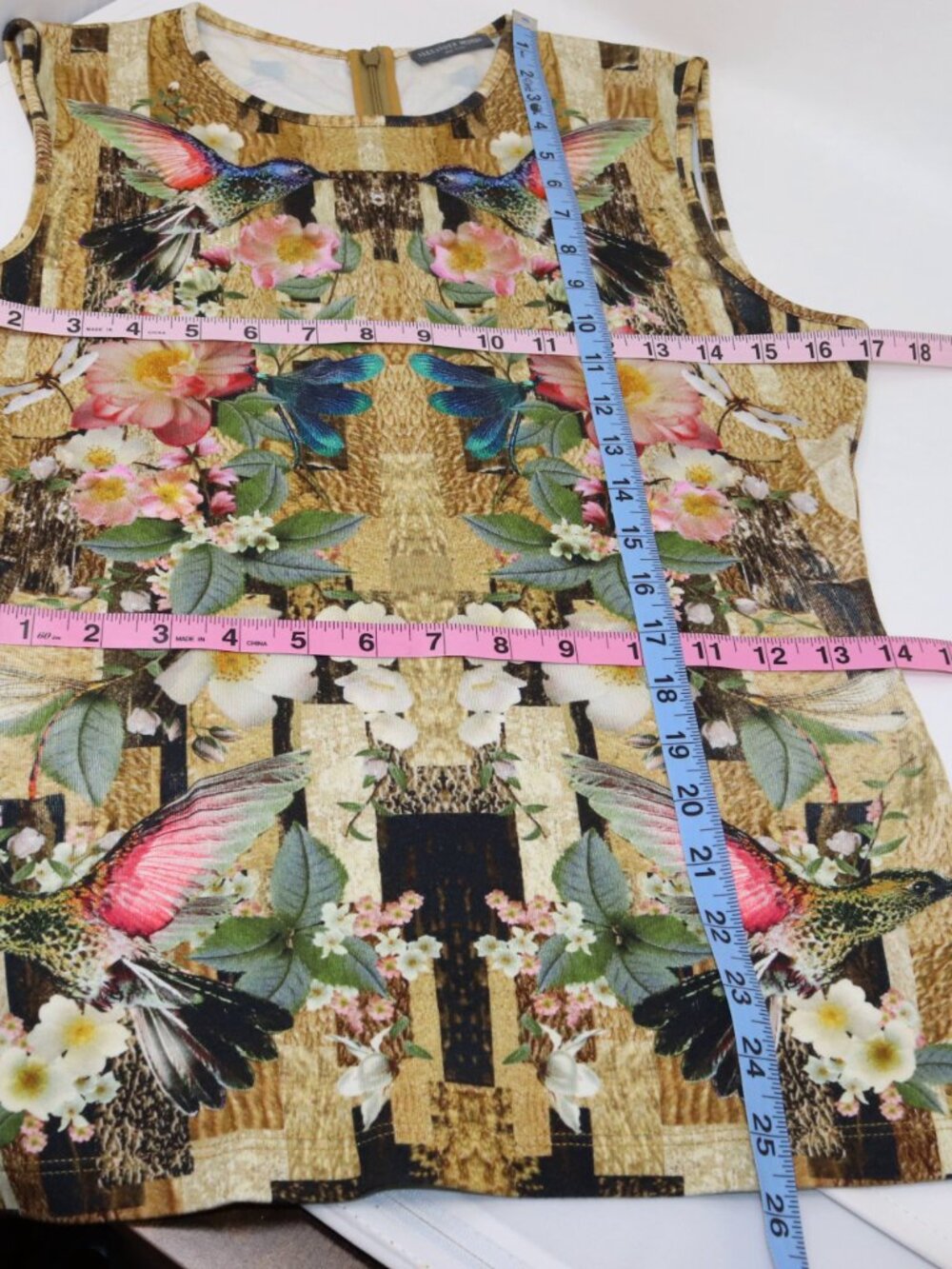 Alexander McQueen Sleeveless Tank top Blouse Hummingbird Floral 2013 - Picture 10 of 14